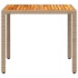 vidaXL Mesa de jardín de ratán PE y madera acacia beige 90x90x75 cm vidaXL Mesa de jardín de ratán PE y madera acacia beige 90x90x75 cm