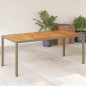 vidaXL Mesa de jardín ratán PE beige y madera de acacia 190x90x75 cm