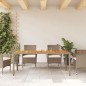 vidaXL Mesa de jardín ratán PE beige y madera de acacia 190x90x75 cm