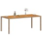 vidaXL Mesa de jardín ratán PE beige y madera de acacia 190x90x75 cm