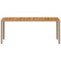 vidaXL Mesa de jardín ratán PE beige y madera de acacia 190x90x75 cm