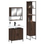 vidaXL Set de muebles baño 3 pzas madera contrachapada roble marrón vidaXL Set de muebles baño 3 pzas madera contrachapada roble marrón