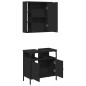 vidaXL Juego de muebles de baño 2 pzas madera contrachapada negro vidaXL Juego de muebles de baño 2 pzas madera contrachapada negro
