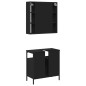vidaXL Juego de muebles de baño 2 pzas madera contrachapada negro vidaXL Juego de muebles de baño 2 pzas madera contrachapada negro