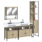 vidaXL Juego de muebles de baño 4 pzas contrachapada roble Sonoma vidaXL Juego de muebles de baño 4 pzas contrachapada roble Sonoma