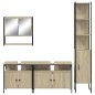 vidaXL Juego de muebles de baño 4 pzas contrachapada roble Sonoma vidaXL Juego de muebles de baño 4 pzas contrachapada roble Sonoma