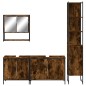 vidaXL Set de muebles baño 4 pzas madera contrachapada roble ahumado