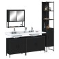 vidaXL Juego de muebles de baño 4 pzas madera contrachapada negro vidaXL Juego de muebles de baño 4 pzas madera contrachapada negro