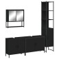 vidaXL Juego de muebles de baño 4 pzas madera contrachapada negro vidaXL Juego de muebles de baño 4 pzas madera contrachapada negro