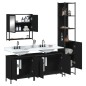 vidaXL Juego de muebles de baño 4 pzas madera contrachapada negro vidaXL Juego de muebles de baño 4 pzas madera contrachapada negro
