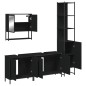 vidaXL Juego de muebles de baño 4 pzas madera contrachapada negro vidaXL Juego de muebles de baño 4 pzas madera contrachapada negro