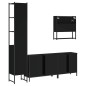 vidaXL Juego de muebles de baño 4 pzas madera contrachapada negro vidaXL Juego de muebles de baño 4 pzas madera contrachapada negro