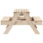 vidaXL Mesa de picnic para niños madera maciza de pino 88x97x52 cm vidaXL Mesa de picnic para niños madera maciza de pino 88x97x52 cm