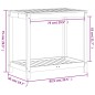 vidaXL Mesa de plantación con estante madera maciza pino 82,5x50x75 cm