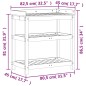 vidaXL Mesa de plantación con estantes madera pino 82,5x45x86,5 cm