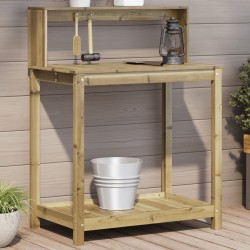 vidaXL Mesa plantación con estantes madera impregnada 82,5x50x109,5 cm