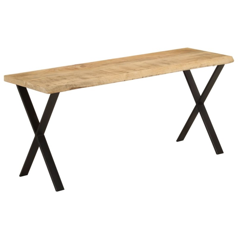 vidaXL Banco con borde natural de madera de mango maciza 105 cm vidaXL Banco con borde natural de madera de mango maciza 105 cm