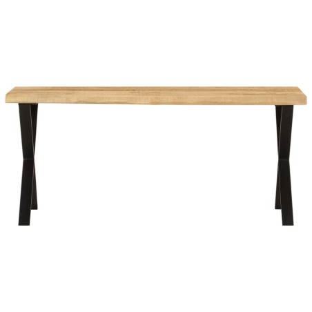 vidaXL Banco con borde natural de madera de mango maciza 105 cm
