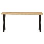 vidaXL Banco con borde natural de madera de mango maciza 105 cm vidaXL Banco con borde natural de madera de mango maciza 105 cm