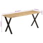 vidaXL Banco con borde natural de madera de mango maciza 105 cm vidaXL Banco con borde natural de madera de mango maciza 105 cm