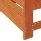 vidaXL Sofá jardín con reposabrazos y cojín madera pino marrón cera vidaXL Sofá jardín con reposabrazos y cojín madera pino marrón cera