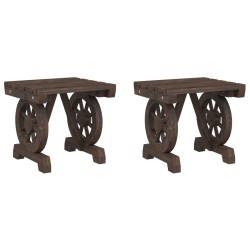 vidaXL Taburetes de jardín 2 unidades madera maciza de abeto
