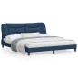 vidaXL Estructura de cama con luces LED tela azul 180x200 cm