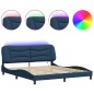 vidaXL Estructura de cama con luces LED tela azul 180x200 cm