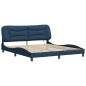 vidaXL Estructura de cama con luces LED tela azul 180x200 cm