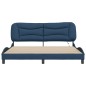 vidaXL Estructura de cama con luces LED tela azul 180x200 cm