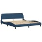 vidaXL Estructura de cama con luces LED tela azul 180x200 cm