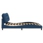 vidaXL Estructura de cama con luces LED tela azul 180x200 cm