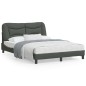 vidaXL Estructura de cama con luces LED tela gris oscuro 140x200 cm vidaXL Estructura de cama con luces LED tela gris oscuro 140x200 cm