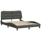 vidaXL Estructura de cama con luces LED tela gris oscuro 140x200 cm vidaXL Estructura de cama con luces LED tela gris oscuro 140x200 cm