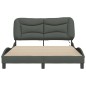 vidaXL Estructura de cama con luces LED tela gris oscuro 140x200 cm vidaXL Estructura de cama con luces LED tela gris oscuro 140x200 cm