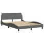 vidaXL Estructura de cama con luces LED tela gris oscuro 140x200 cm vidaXL Estructura de cama con luces LED tela gris oscuro 140x200 cm