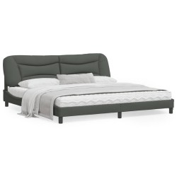 vidaXL Estructura de cama con luces LED tela gris oscuro 200x200 cm