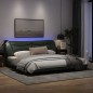 vidaXL Estructura de cama con luces LED tela gris oscuro 200x200 cm vidaXL Estructura de cama con luces LED tela gris oscuro 200x200 cm