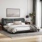 vidaXL Estructura de cama con luces LED tela gris oscuro 200x200 cm vidaXL Estructura de cama con luces LED tela gris oscuro 200x200 cm