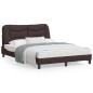 vidaXL Estructura de cama con luces LED tela marrón oscuro 140x200 cm