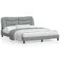 vidaXL Estructura de cama con luces LED tela gris claro 160x200 cm vidaXL Estructura de cama con luces LED tela gris claro 160x200 cm