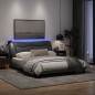vidaXL Estructura de cama con luces LED tela gris claro 160x200 cm vidaXL Estructura de cama con luces LED tela gris claro 160x200 cm