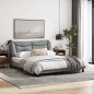 vidaXL Estructura de cama con luces LED tela gris claro 160x200 cm vidaXL Estructura de cama con luces LED tela gris claro 160x200 cm