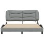 vidaXL Estructura de cama con luces LED tela gris claro 160x200 cm vidaXL Estructura de cama con luces LED tela gris claro 160x200 cm