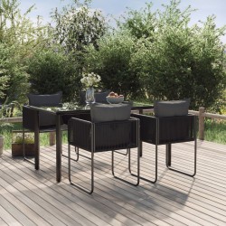 vidaXL Juego de comedor para jardín 5 piezas negro 