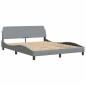 vidaXL Estructura de cama con luces LED tela gris claro 160x200 cm vidaXL Estructura de cama con luces LED tela gris claro 160x200 cm
