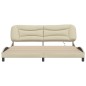vidaXL Estructura de cama con luces LED tela crema 200x200 cm vidaXL Estructura de cama con luces LED tela crema 200x200 cm
