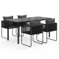 vidaXL Juego de comedor para jardín 5 piezas negro vidaXL Juego de comedor para jardín 5 piezas negro
