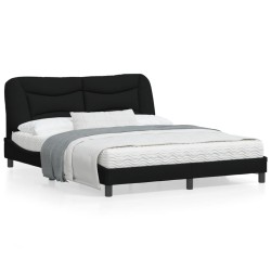 vidaXL Estructura de cama con luces LED tela negro 160x200 cm