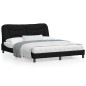 vidaXL Estructura de cama con luces LED tela negro 160x200 cm